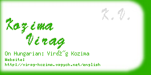 kozima virag business card